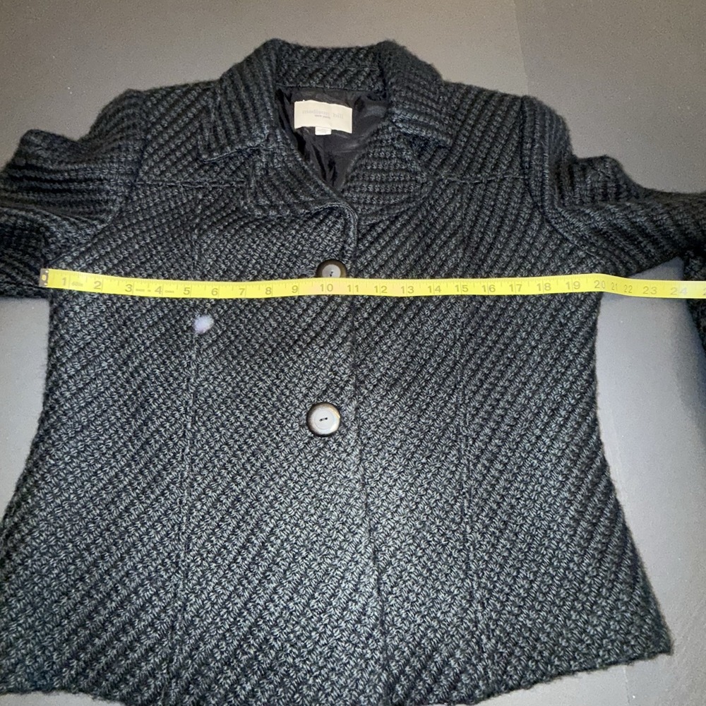 Madison‎ Hill NY Waist Length Blazer Black Sz 12 Acrylic/Wool Blend Cottagecore - Picture 8 of 12